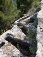 Monks' graves dug into the stone, Abbey of Saint-Roman