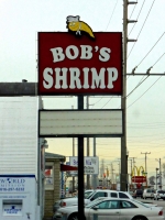 Bob's Shrimp sign Bob's Shrimp sign