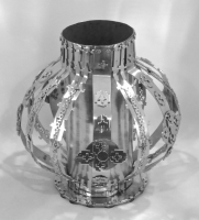 Stanley Szwarc stainless steel squat vase with crosses
