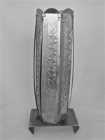 Stanley Szwarc stainless steel vase in floral shape