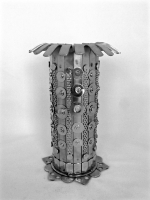 Stanley Szwarc stainless steel vase with flaring strips at top