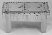 Stanley Szwarc stainless steel face box with two abstract profiles, front view