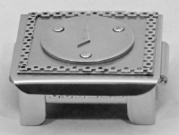 Stanley Szwarc stainless steel face box with ultra simplified face, front view