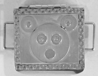 Stanley Szwarc stainless steel face box with mouse or bear face