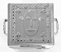 Stanley Szwarc stainless steel face box with disk eyes and ears