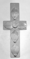 Stanley Szwarc visionary stainless steel cross, c. 1990, 3.75x9 P1010467.jpg