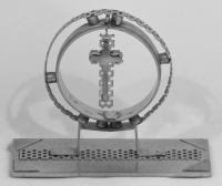 Stanley Szwarc visionary stainless steel cross, late 1980s, 5x2x4.25, $5 P1020117.jpg