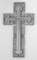 Stanley Szwarc visionary stainless steel cross, c. 1988, 4.5x8