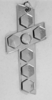 Stanley Szwarc visionary stainless steel cross, 1990s, 1.25x3.25 P1020195.jpg