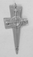 Stanley Szwarc visionary stainless steel cross, 1990s, 1.25x3.25 P1020222.jpg