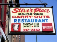 Steve's Place. Chicago Avenue near Franklin. Sign gone