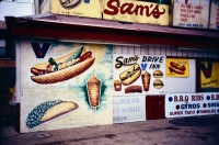 Sam's Drive Inn, Central Avenue at Schubert. Gone. One of several great signs by Kenny Sign. Gone