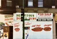 The painted building made Delicious Dogs & Subs monumental. Gone