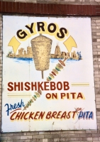 Gyros as skyline element. Art's Drive-In, Elston at North Avenue. Sign gone