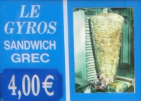 Le Gyros Sanwich Grec. Latin Quarter, Paris