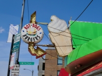 The husk of the multi-part food stand extravaganza at Shelly's Tasty Freeze, Lincoln Avenue at Winona