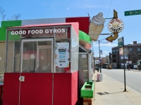 The husk of the multi-part food stand extravaganza at Shelly's Tasty Freeze, Lincoln Avenue at Winona