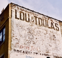 Lou & Toula's ghost sign on Peterson Avenue, now gone