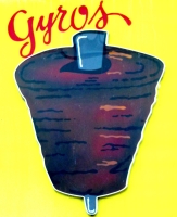 Very fancy  for the Gyros label. The Clark Street Dog, Clark and Halsted