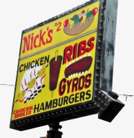 Nick's #2, Nagle near Higgins. More recently called "The Origtinal Nick's Gyros." Sign is gone