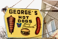 George's Hot Dogs, Damen Avenue at Cortland. This sign is gone George's Hot Dogs, Damen Avenue at Cortland. This sign is gone