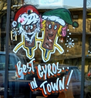 Happy Christmas gyros, Twins Gyros, Harlem Avenue, Harwood Heights