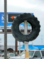 Tire on a pole, Hoopeston, Illinois-Roadside Art Tire on a pole, Hoopeston, Illinois-Roadside Art