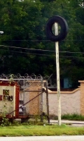 Tire on a pole, Tire Town, Birmingham, Alabama-Roadside Art