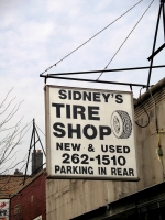 Tire sign, Sidney's Tire Shop on Clark Street, near Wallen-Roadside Art