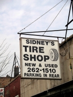 Tire sign, Sidney's Tire Shop on Clark Street, near Wallen-Roadside Art Tire sign, Sidney's Tire Shop on Clark Street, near Wallen-Roadside Art