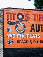 Wall sign. Tito's Tire Service, Houston Avenue at 89th Street, Chicago-Roadside Art Wall sign. Tito's Tire Service, Houston Avenue at 89th Street, Chicago-Roadside Art