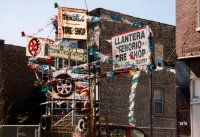 Multiple signs for Tenorio Tire Shop, Western Avenue at 35th Street, Chicago-Roadside Art