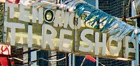 Cutout letters for Tenorio Tire Shop, Western Avenue at 35th Street, Chicago-Roadside Art