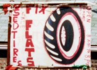 Fix Flats, sign for Tenorio Tire Shop, Western Avenue at 35th Street, Chicago-Roadside Art