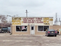 Hand-lettered facade sign, Lockport Tires, Lockport, Illinois-Roadside Art Hand-lettered facade sign, Lockport Tires, Lockport, Illinois-Roadside Art