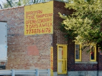 Wall sign, Baroman Tire Shop, 47th Street near Bishop, Chicago-Roadside Art Wall sign, Baroman Tire Shop, 47th Street near Bishop, Chicago-Roadside Art