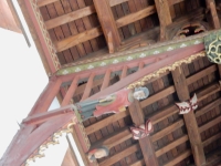 Saint on the 15th century roof, St. John the Baptist Church, Bere Regis, England