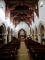 Facing the altar in St. John the Baptist Church, Bere Regis, England