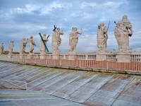 The back of the saints at the front of St. Peter's