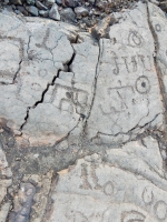 Stick figures and post-contact writing from the Waikoloa petroglyphs in Hawaii