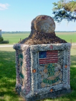 American flag, For God and Country. Father Paul Dobberstein's war memorial, Old Rolfe, Iowa