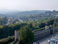 City walls and view from Conwy Castle, Wales