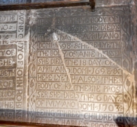 Grave marker at Brecon Cathedral, Wales