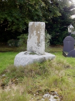 A very old grave marker, St. Caffo's Church, Llangaffo, Wales