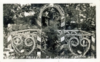 Garden of prayer at Wegner grotto, Sparta, Wisconsin, postcard Garden of prayer at Wegner grotto, Sparta, Wisconsin, postcard