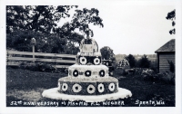 Cake sculpture at Wegner grotto, Sparta, Wisconsin, postcard Cake sculpture at Wegner grotto, Sparta, Wisconsin, postcard