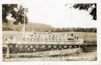 Glass model of the Bremen at the Wegner grotto, Sparta, Wisconsin, postcard