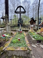 Among the memorials, folky and modernist alike, at the Zakopane Cemetery