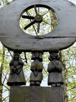 A brilliant modernist sculpture for the monument to Jozef Fedorowicz, died 1963, with folky additions below