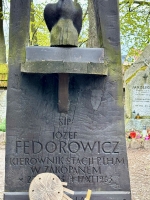 A brilliant modernist sculpture for the monument to Jozef Fedorowicz, died 1963, with folky additions below